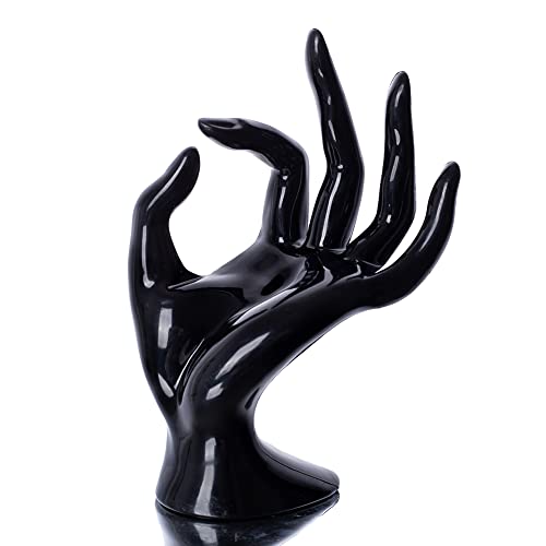 Image of Maxsirui Hand Form Ring Holder Jewelry Display Organization Rack Bracelet Ring Watch Stand Support Aesthetic Y2k Room Decor (Black)
