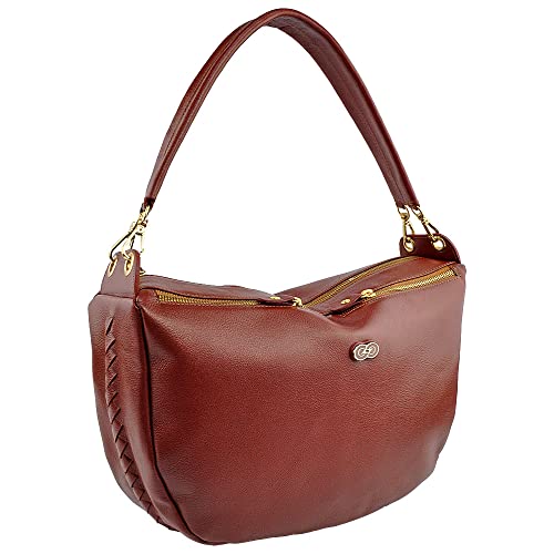 Bolsa Feminina GÉRBERA em Couro Galvani (Pinhão)