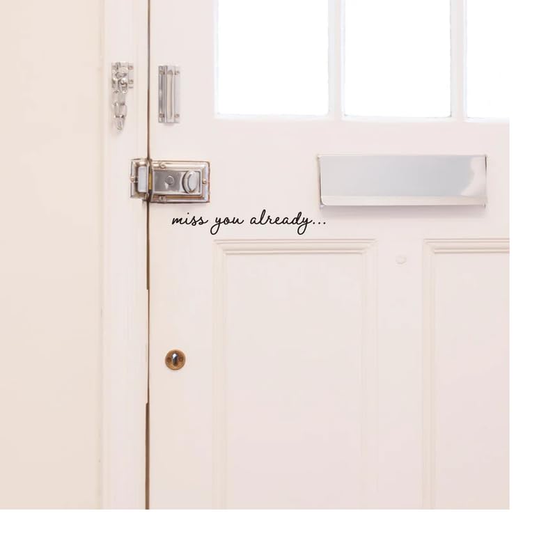 "Express Your Longing: 'Miss You Already' Front Door Sticker - Create a Heartfelt Message to Show Your Affection and Missing Someone Special! 7x2