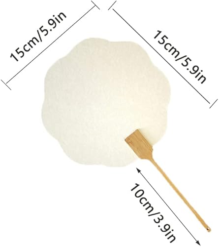 Miniatura 3 de Paquete de 3 abanicos de papel liso Shuen Xuan, abanicos de papel para iglesia, ventilador de mano, pequeño abanico redondo blanco en blanco para