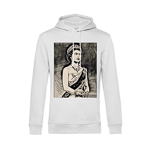 Sweat à capuche Queen Elisabeth II portrait art crayon une pièce vintage d'exception
