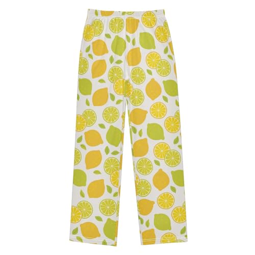 ZZXXB Limes Lemon Juice Boys Long Pants Soft Trousers Elastic Waist Kids Lounge Bottoms with Pockets S-XL