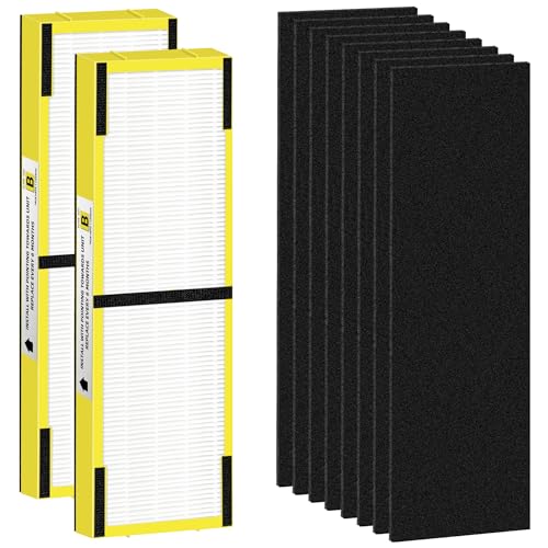 Image of FLT4825 HEPA Filter B Replacement Compatible with G-Guardian Air Purifiers AC4825 AC4825E AC4825W AC4300 AC4800 AC4900 AC4850,2 H13 True HEPA Filters+8 Carbon Pre-Filters