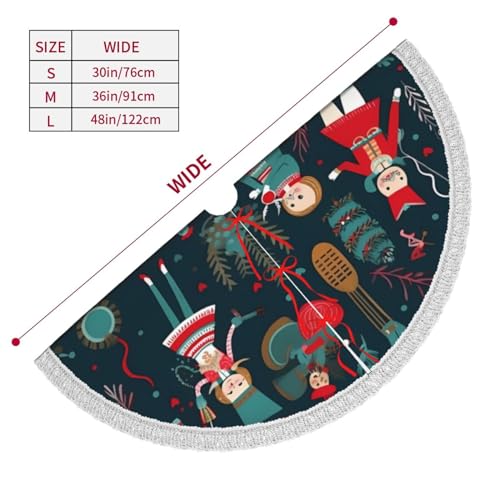 Jupe de sapin de Noël Casse-noisette 91cm et tapis de sol étanche