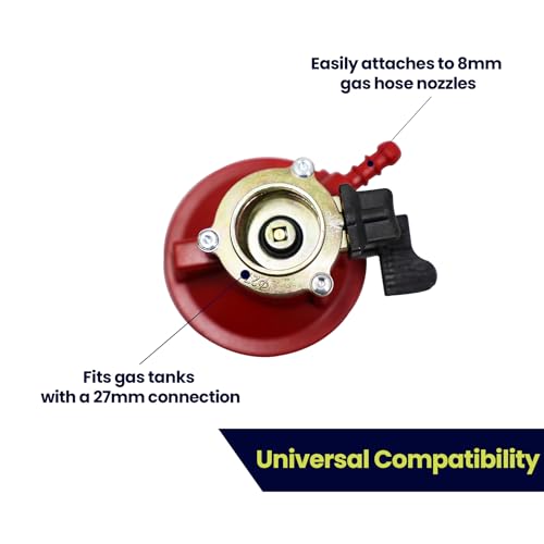 Dapetz ® Patio Gas Regulator 27Mm Clip on Propane Gas Regulator 37mbar,1.5kgh Fits Calor Gas and Flogas, BBQ Regulator