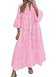 Boho Dresses for Women 2026 Summer Flowy Casual Curvy Maternity Bump Friendly Trendy Pink Aline Flattering Dress to Hide Tummy