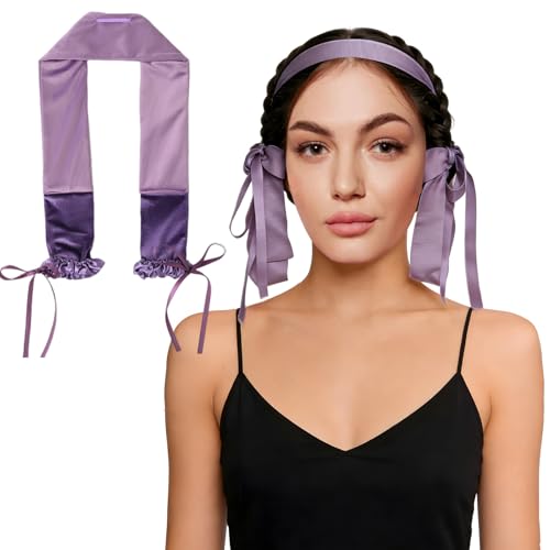 Curling Tie Sleep-in Hair Curlers, Heatless Headband, Purple