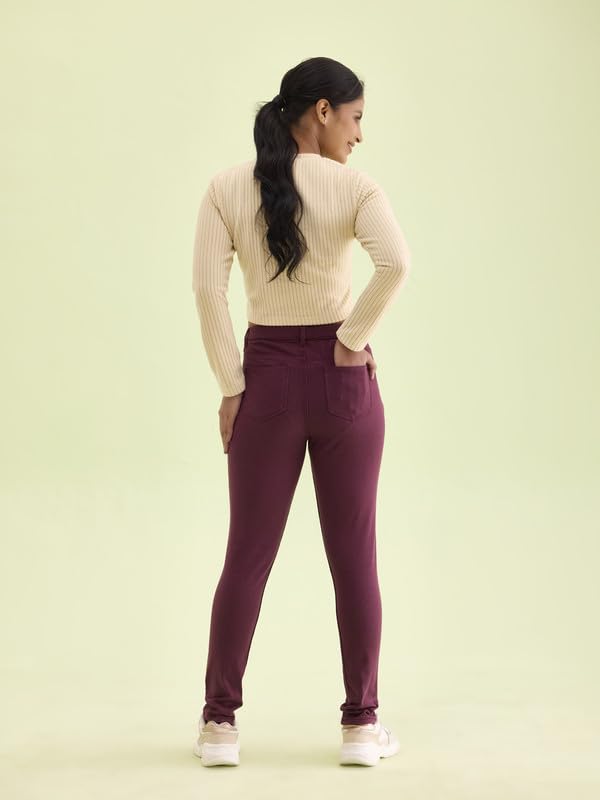 Image of GO COLORS Women Solid Super Stretch Warm Jeggings