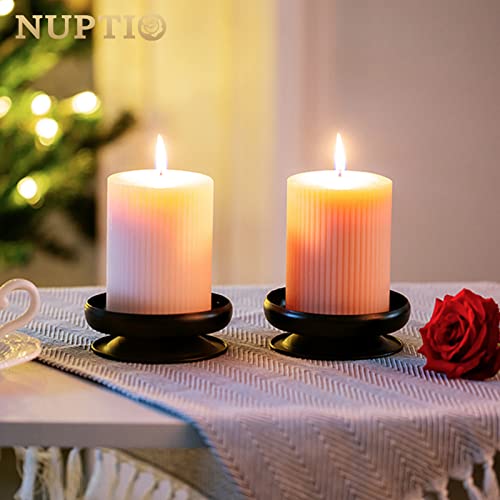 Nuptio B07WWXJBCQ Pcs Of 4 Spike Candle Holder Iron Candle Plate Pillar Candle Holder thumb #3