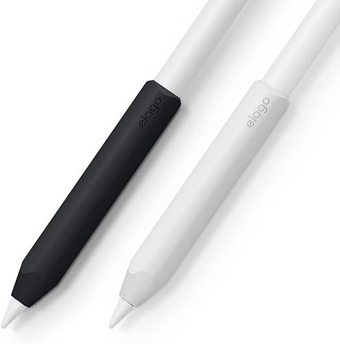 elago Grip 2 unidades Compatible con Apple Pencil Pro, Apple Pencil de 1 generación, Apple Pencil de 2 generación y Apple Pencil USB-C Negro y Blanco