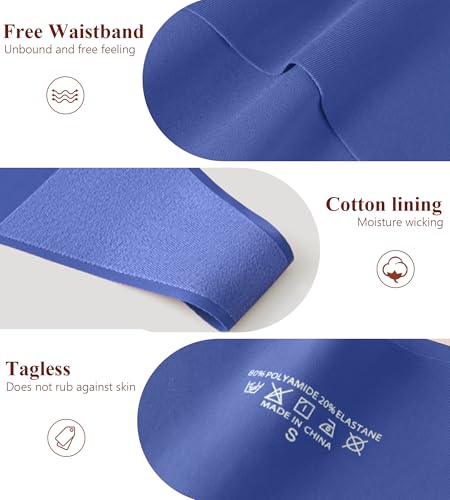 JINFLAIR 6 Pack High Waisted Seamless Thongs For Women No Show Underwear - image 4