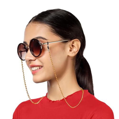 Image of Unisex Specs Holder Hook & Loop Anit Slip Eyewear Lanyard Metal Strap Chain
