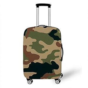 Reizen Bagage Cover Koffer Elastische Protector, Morbuy Stretch Stof Spandex Koffer Trolley Print Elastische Stretch Stofdichte Bagage Bescherming, Camouflage 4, M,