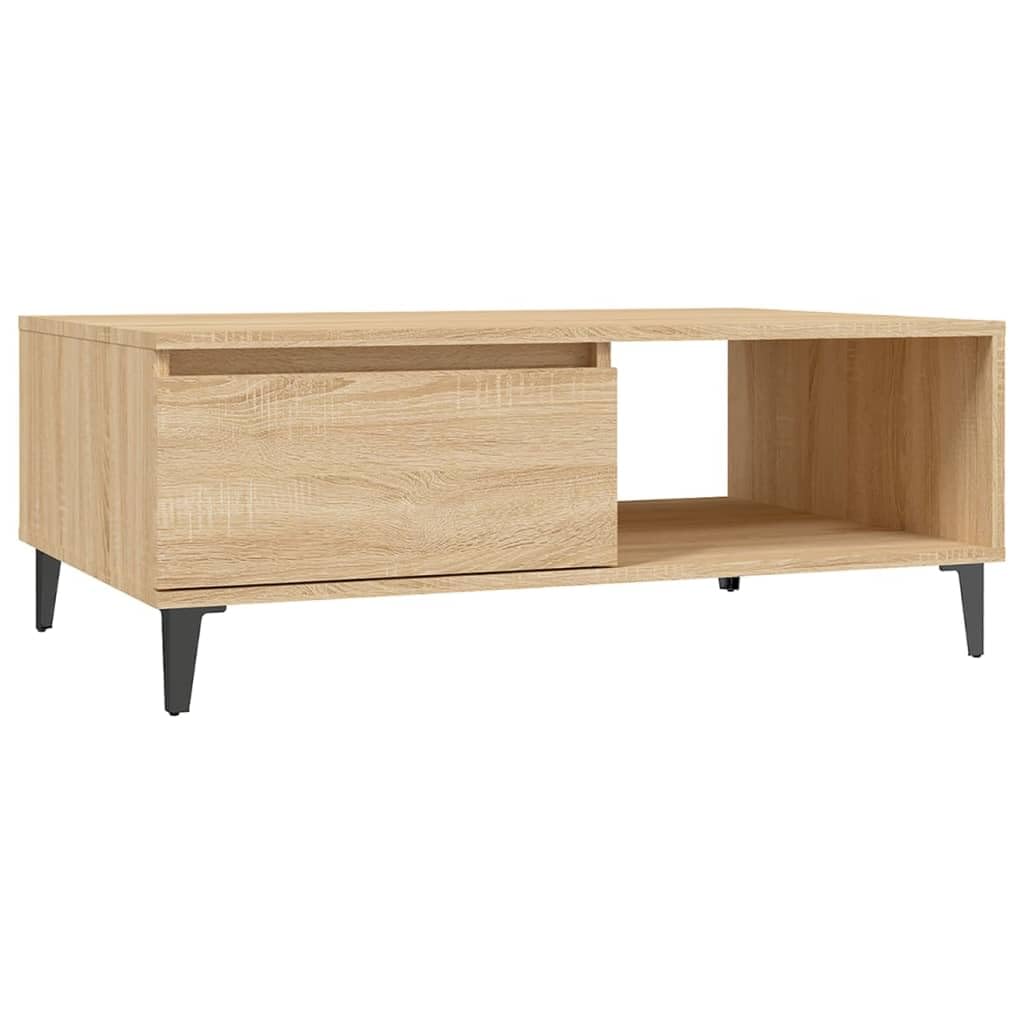 vidaXL Mesa de Centro Auxiliar Consola Mesita Salón Lateral Té Café Sofá Sala de Estar Muebles Mobiliario Contrachapada Color Roble Sonoma 90x60x35cm
