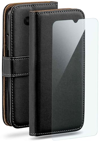 Housse LG K50s moex noire avec rabat pour protéger l'écran au travail