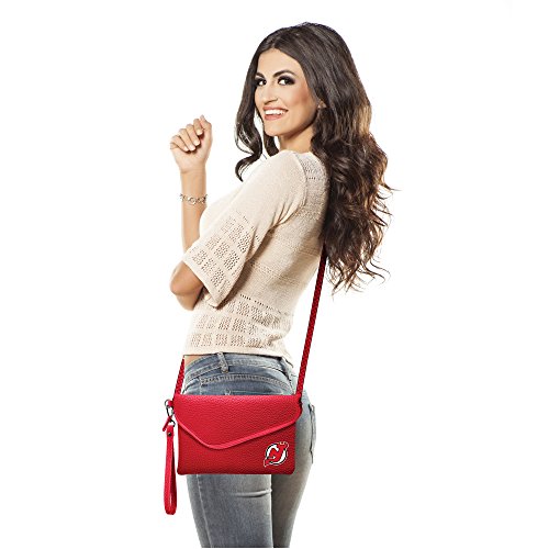 Littlearth NHL Soft Pebble Fold Over Purse - Large Wristlet for Women - Travel and Dates - Fashionable Design - 14x26cm