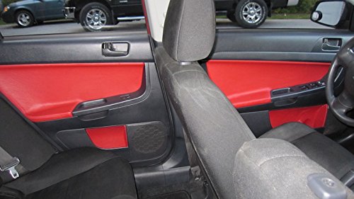 Inserción de puertas traseras de cuero negro compatible con Lancer EVO X 2008-2015 5