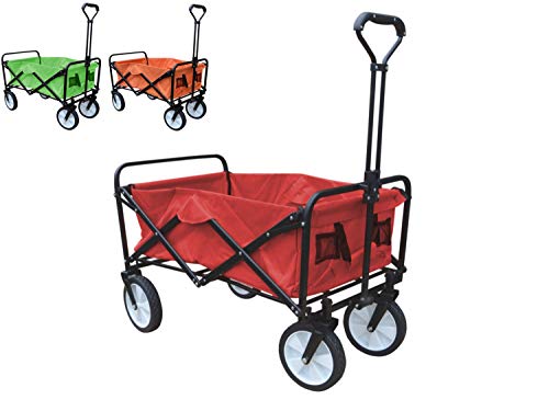 Papilioshop Moon Faltbarer Bollerwagen mit Rollen, max. 80 kg, rot