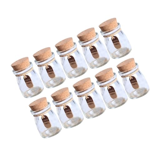 WEKADRIN 10piezas Botella De Ahorro De Frascos De Vidrio Con Tapa De Corcho Para Hacer Regalos De Boda Boticarios Mieleros Con Etiquetas y Cuerda Para Manualidades Diy