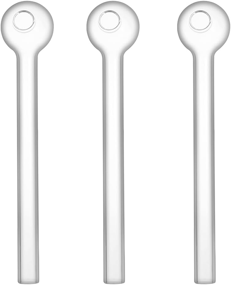 Pure Glass Oil Burning Pipe, 13CM, Borosilicate Glass, Pack of 3