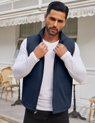 COOFANDY Men's Casual Outerwear Vest Lightweight Zip Up Sleeveless Jacket Outdoor Work Hiking Travel Golf Vest with Pockets2
