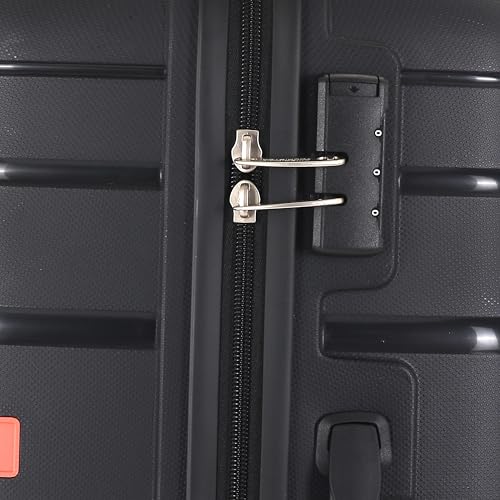 Image of American Tourister Upland Sport 68 CM Medium Checkin Polypropylene (PP) Hard 4 Wheels Spinner Luggage /Suitcase /Trolley Bag for Travel (Black)