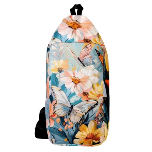 Sac à dos à bandoulière chrysanthème léger pour voyager l'esprit libre