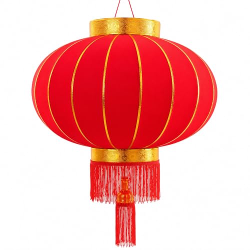 Red Chinese Hanging Lantern for Home Decoration | Traditional Fab...