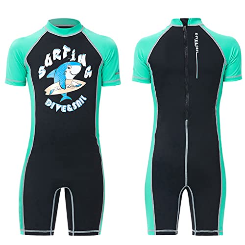 Traje De Neopreno para Niños Shorty Traje De Baño Térmico De Neopreno De 2,5 Mm Traje De Neopreno De Una Pieza para Niños Y Niñas Pesca Submarina, Snorkel,Negro,XL Cover