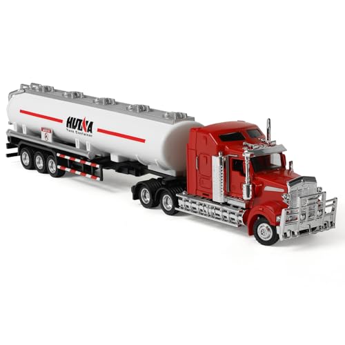 Risopen Tanker Semi Truck Toy 1/50 Scale Kenworth W900 Diecast Model Trucks Alloy Metal Semi Truck and Trailer Gifts for Boys Adult Model Car Collector
