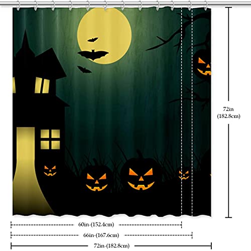 Rideau de douche Nuit d'Halloween 168 x 183 cm au design thématique unique - 7