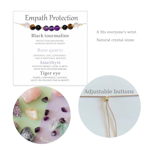 Healing Crystal Bracelet for Women/Men Crystal Bracelets Spiritual Natural Healing Crystal Stones Bracelet Empath Protection Crystal Bracelet Healing Crystal Jewelry2