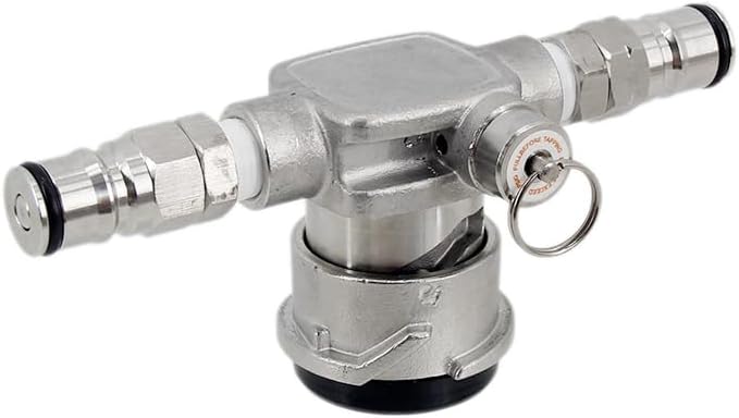 Low Profile Keg Coupler with Ball Lock Gas Beer Post All Stainless Steel 304 Homebrew Kegerator Space Saving Keg Valve(Type D)