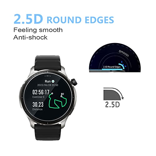 Aemus (3 Pack) Compatible with Amazfit GTR 4 Screen protector Smart Watch Tempered Glass Film