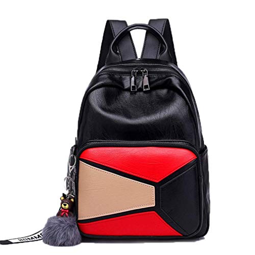 Preisvergleich Produktbild YX Damen Rucksack Damen Leder Rucksack Mode Cityrucksack Schule Freizeitrucksack Farbig Daypacks Klein School Backpack Mädchen Teenager Tagesrucksack (Rot)