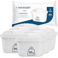 Wessper Wasserfilter Kartuschen Satz mit 6 Stück | Ersatz für BRITA MAXTRA+ Wasserfilter | Wasserfilterkartuschen Reduziert Chlor & Kalk | Reineres Wasser | Kompatibel mit Brita Kanne