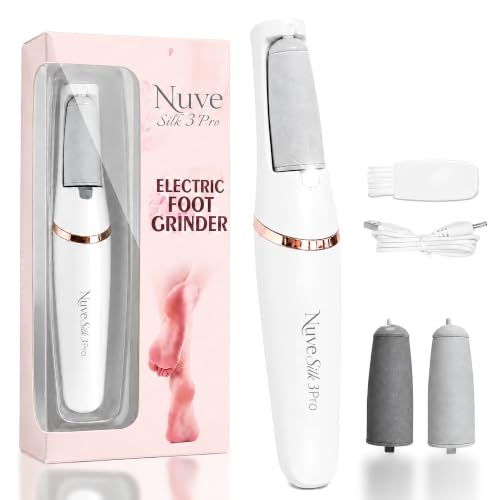 Nuve Silk 3 Pro Callus Remover for Feet 2-Speed Electric Foot File White