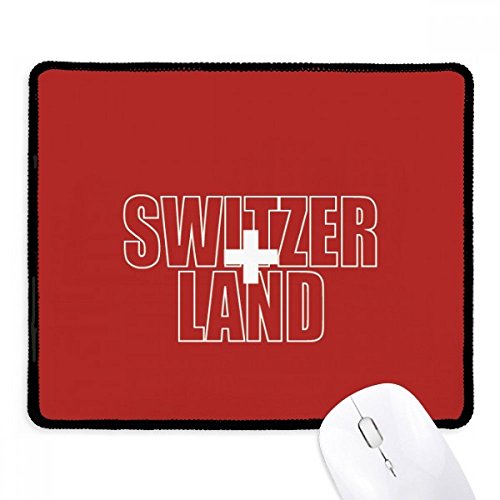 Mousepad Suiza antideslizante negro para oficina y juego de ordenador con bordes reforzados