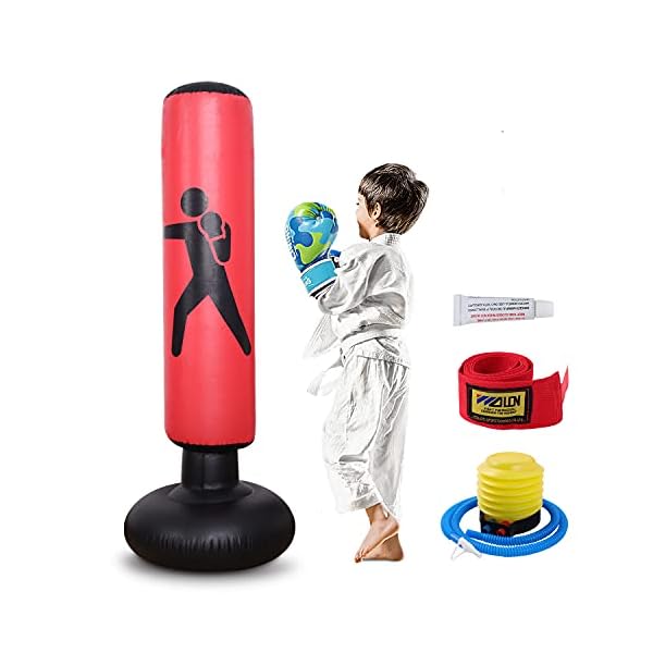 Kids-Inflatable-Freestanding-Punching-Bag-Kickboxing-Punching-Bags-for-Kids-for-Women-Portable-Indoor-Home-Child-and-Adult-Weighted-Boxing-Punching-Bag-for-Practicing-Karate-Taekwondo-MMA Kids Inflatable Freestanding Punching Bag, Kickboxing Punching Bags for Kids & for Women, Portable Indoor Home Child and Adult Weighted Boxing Punching Bag for Practicing Karate, Taekwondo, MMA.