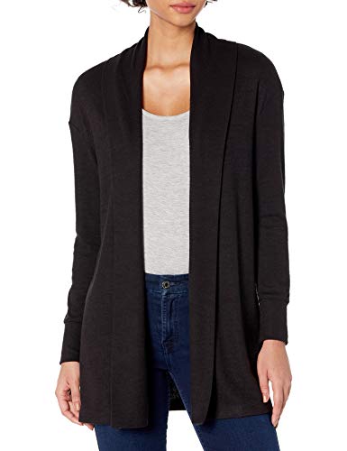 Daily Ritual Women's Cozy Knit Open Cardigan, Black, Medium