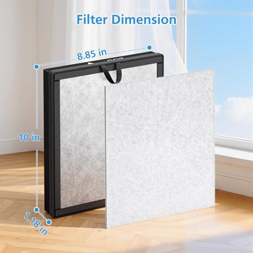 Image of 5-in-1 Air Filter Compatible with AEOCKY Cybertron Air Purifier, Replacement Filter with Washable Pre-Filter, for Home Large Room, Pet Hair, Smoke, 2 Pack