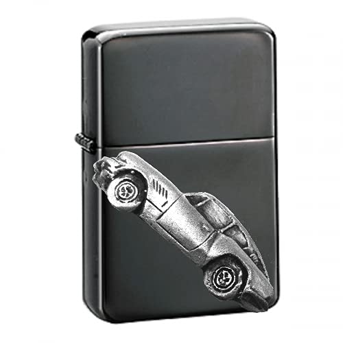 Briquet à essence noir rechargeable pour en finir avec les flammes qui s'éteignent
