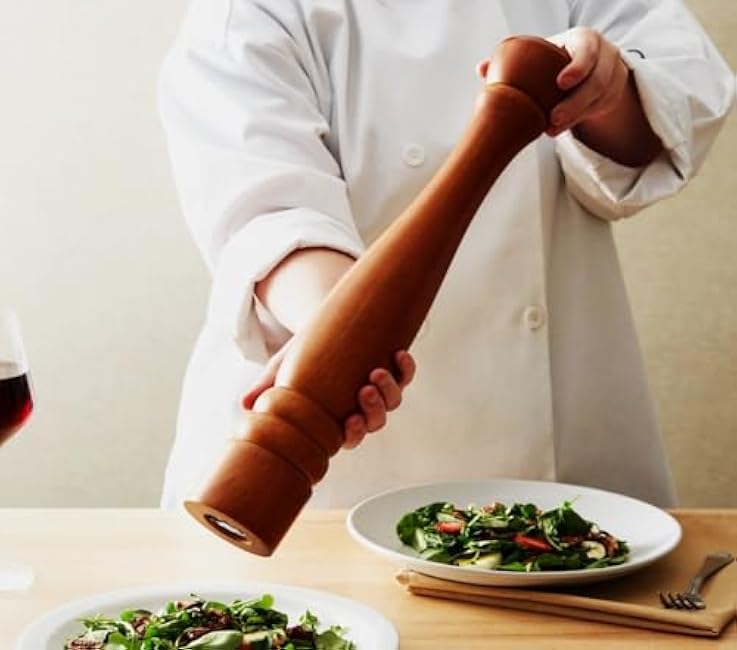 Soro Essentials- 18¡± Wooden Pepper Grinder Walnut Finish- Pepper Mill Salt Mill Best Pepper Salt Grinder with Adjustable Rotor and Easily Refillable Spice Tool Grinder Pepper Grinder for your Kitchen