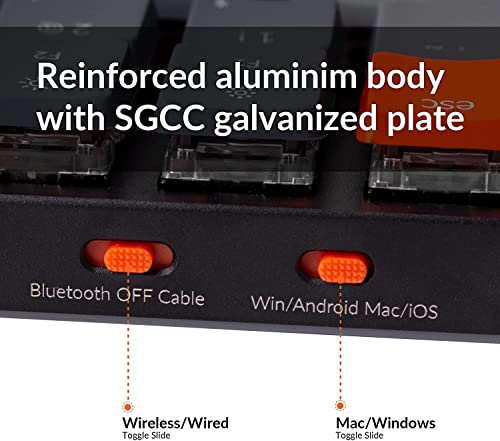 Keychron K3 Ultra-Slim 75% Layout Wireless Wired Mechanical Keyboard, Compact 84 Keys Bluetooth Rgb Led Backlit For Mac Windows, Low Profile Gateron Red Switch, Version 2 #TOP7