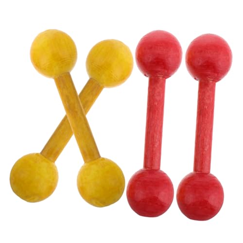 BESPORTBLE 4 Piezas Pesas de madera para equipo deportivo mancuernas herramientas del hogar mancuernas de madera mancuernas infantiles mancuernas de fitness para pesas de fitness