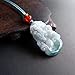 Handmade jade zodiac pendant, natural grade A light green exquisite jade zodiac necklace. (Horse)