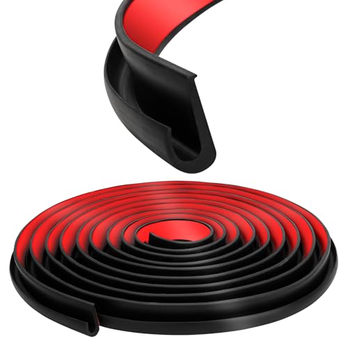 Canalón para Camper en Forma de J 5m, Canalones de TPE Autoadhesiva, Lluvia en El Techo Parte para Autocaravanas, Vehículos, Camiones, Coches, Furgonetas, Barcos, Puertas, Autocaravanas(Negro)