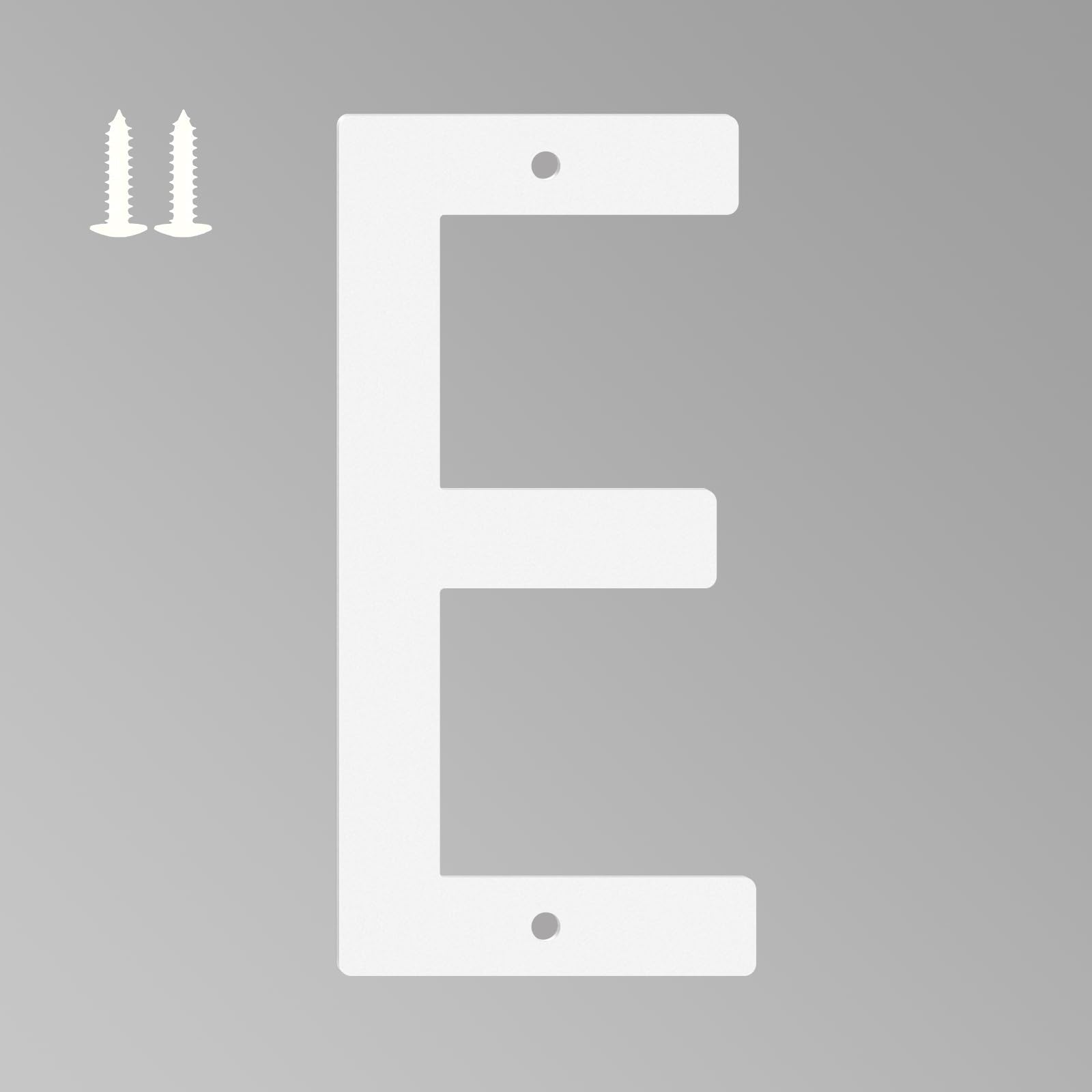 5 Inch White House Numbers for Outside, Metal Letters for Outdoor Signs, Anti-rust Aluminium House Address Letters for Front Door, Office, and Garden Decoration (Letter E)