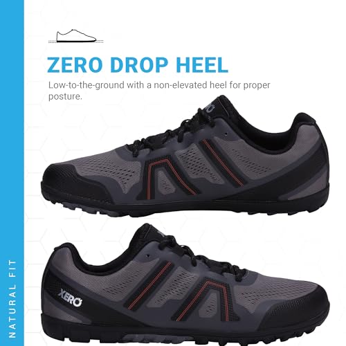 Xero Shoes Tênis masculino Mesa Trail II – Tênis leve para trilha descalço, Aço cinza/laranja, 8