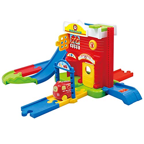 Toy Chef Go Go Drivers Garage Playset, Car Garage with Car Launcher, Race Track for Boys, Parking Lot Toy for Toddlers (Fire Station Play Set)